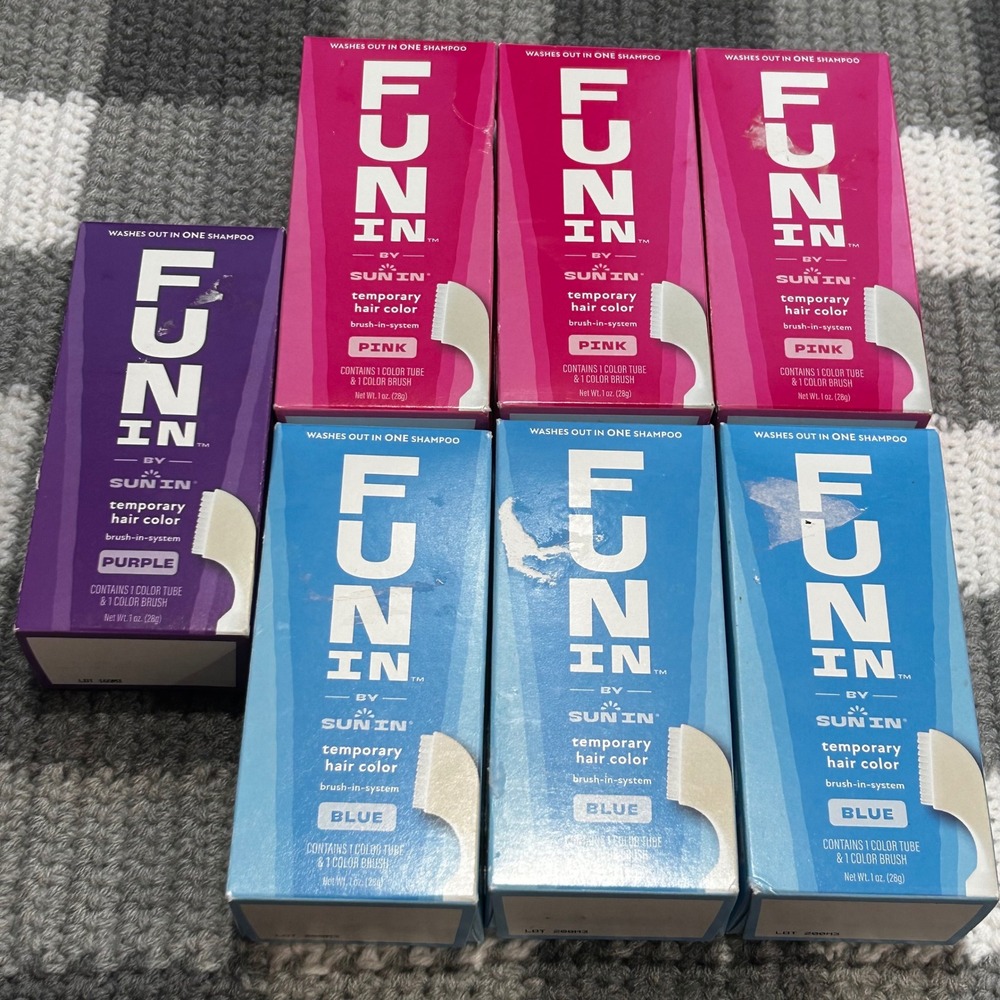 Sun In Fun In Temporary Hair Color 1oz Multi Y2K Festival Rave Aesthetic 7 Pack